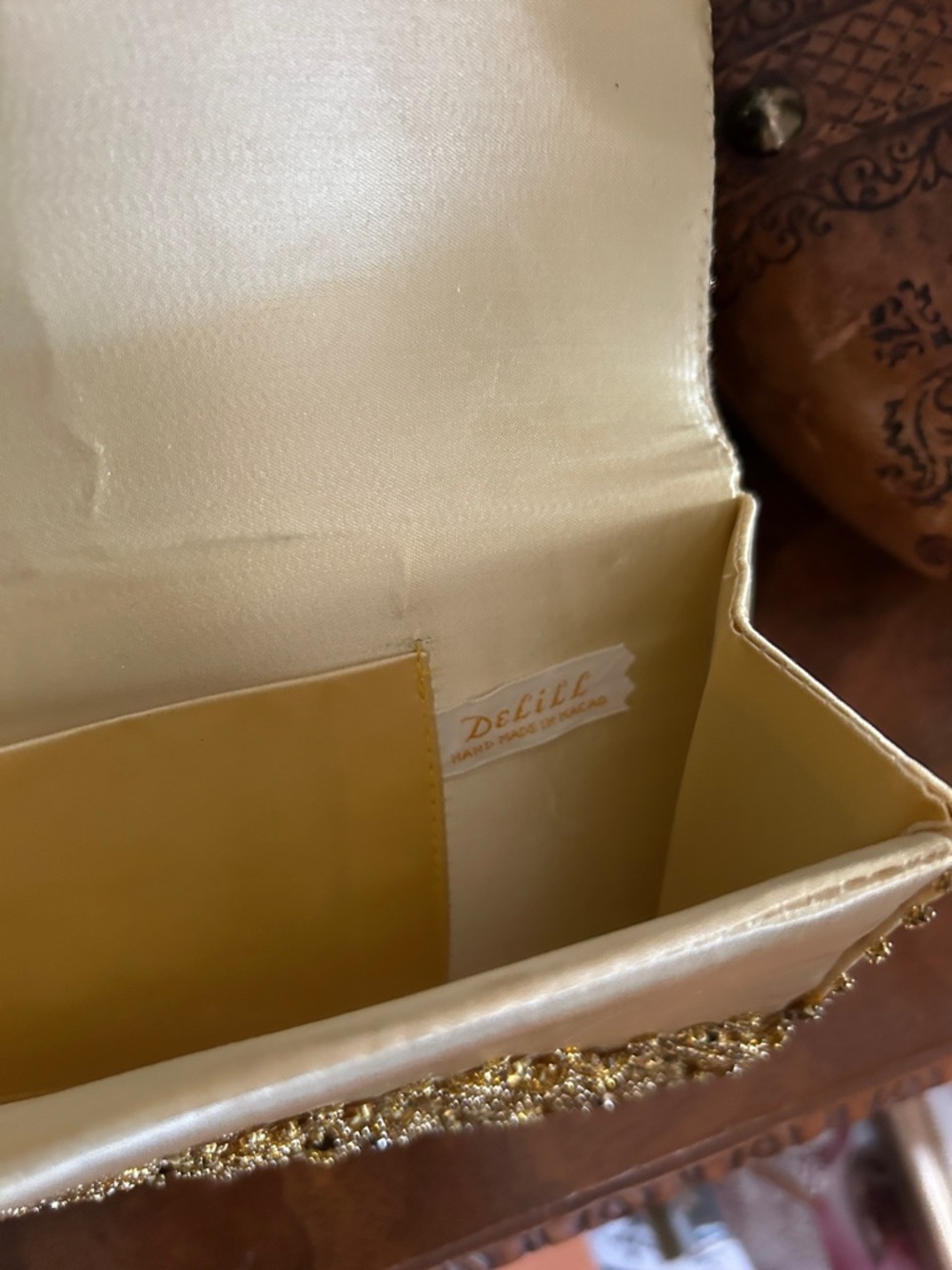 Vintage Gold Sequin & Beaded Embellished Evening Clutch - Picture 7 of 8